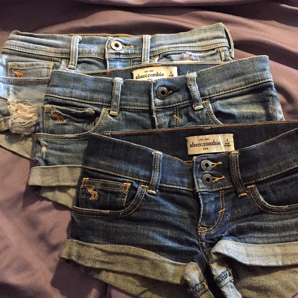 Abercrombie kids size 8 denim jean shorts lot